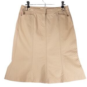 White House Black Market Tan Skirt Midi Length Size 4